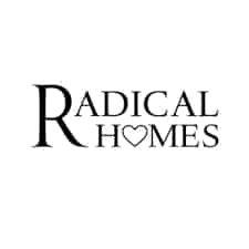 Radical Homes logo featuring elegant black text on a white background.